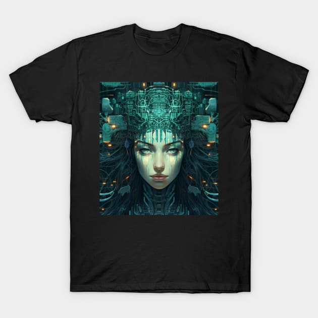 Cypherpunk Evil Cyberpunk AI System Failure T-Shirt by Nightarcade